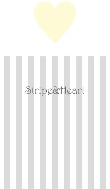 [LINE着せ替え] Light Gray Stripe & Yellow heart 2.の画像1