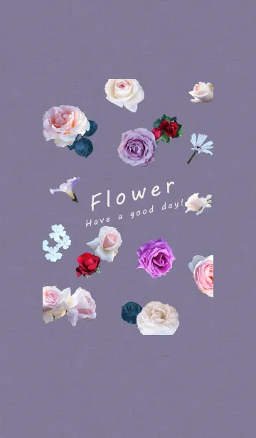 [LINE着せ替え] ～Flower♥パープル17～の画像1