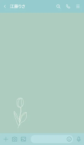 [LINE着せ替え] art tulip (ivory green)の画像3