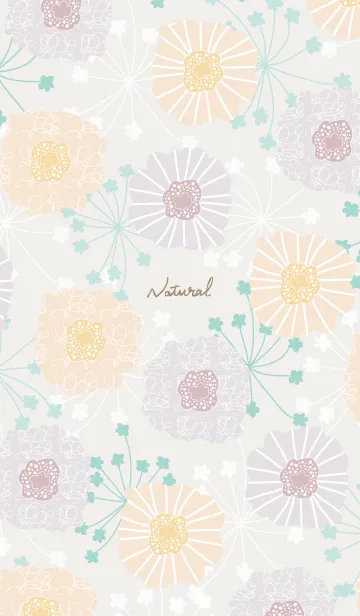 [LINE着せ替え] 北欧風 ベージュ お花8の画像1