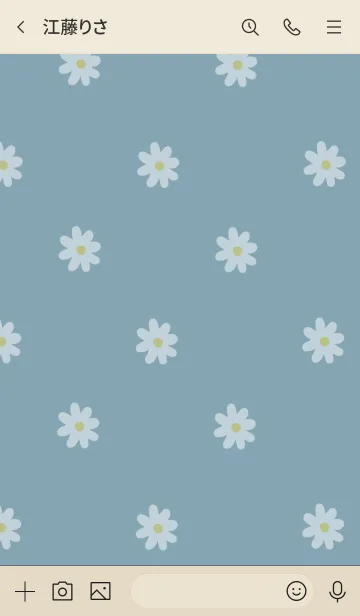 [LINE着せ替え] シンプルなデージーとブルーベージュ。の画像3