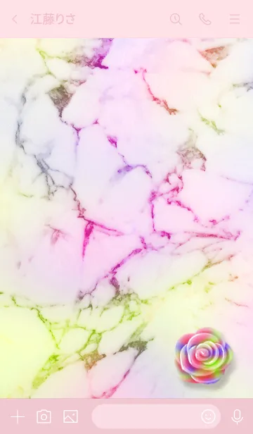 [LINE着せ替え] 幸運UP！！ Rainbow Marble Roseの画像3