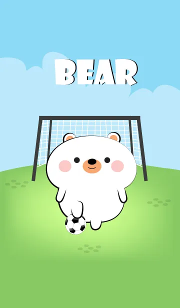 [LINE着せ替え] White Bear Love Football Theme (JP)の画像1