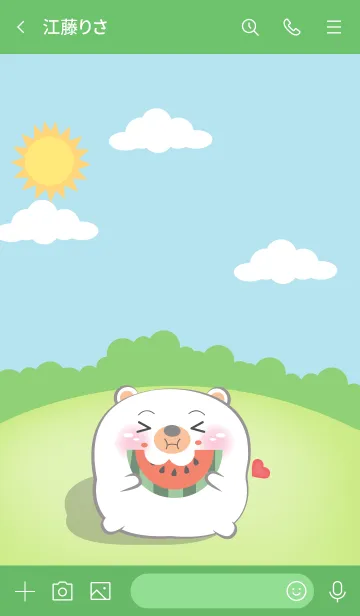 [LINE着せ替え] Chubby White Bear Theme (JP)の画像3