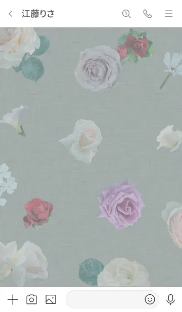 [LINE着せ替え] ～Flower♥グレー12～の画像3