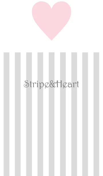 [LINE着せ替え] Light Gray Stripe & Pink heart 3.の画像1