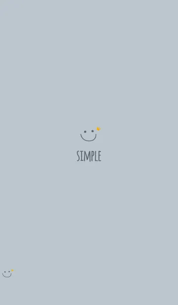 [LINE着せ替え] 可愛いニコちゃん王冠＊くすみブルーの画像1