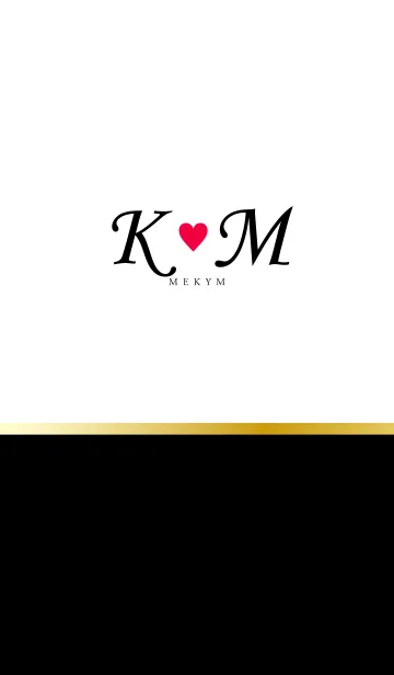 Love Initial K&M イニシャル 4のLINE着せ替え