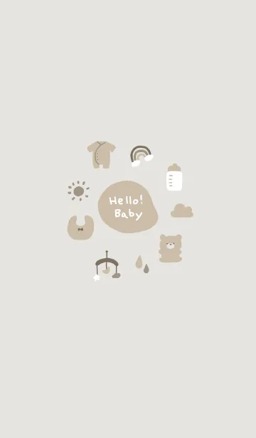 [LINE着せ替え] Hello！Baby/ベージュの画像1