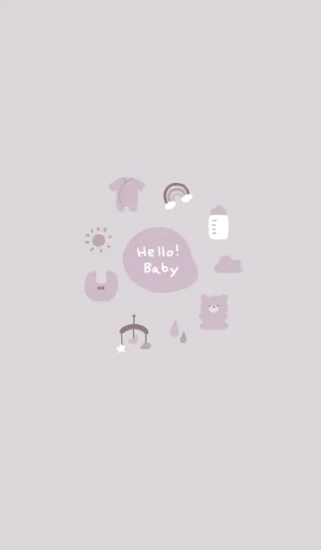 [LINE着せ替え] Hello！Baby/くすみピンクの画像1