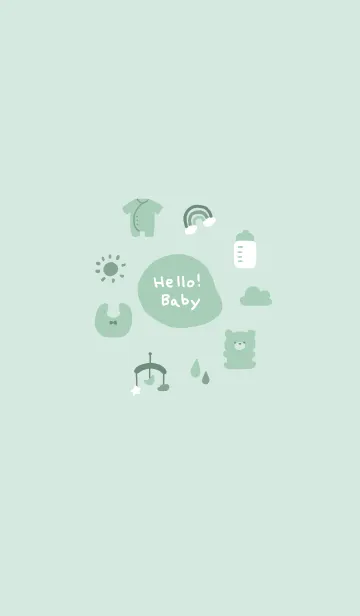 [LINE着せ替え] Hello！Baby/ミントグリーンの画像1