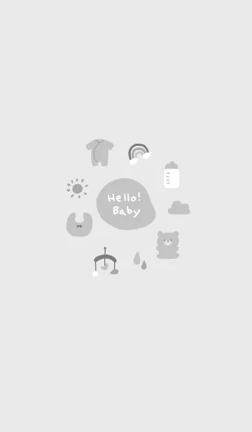 [LINE着せ替え] Hello！Baby/グレーの画像1