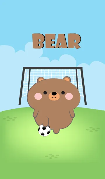 [LINE着せ替え] Bear Love Football Theme (JP)の画像1