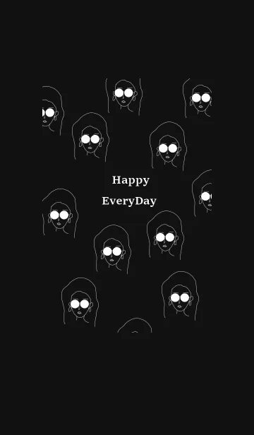 [LINE着せ替え] Happy Everyday (Black)の画像1