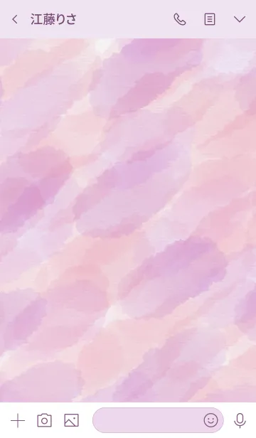 [LINE着せ替え] 水彩滲み ピンク パープル10の画像3