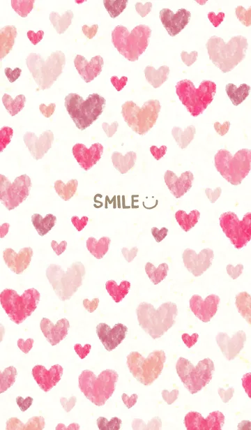 [LINE着せ替え] 水彩 ピンクハート21の画像1