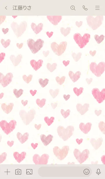 [LINE着せ替え] 水彩 ピンクハート21の画像3