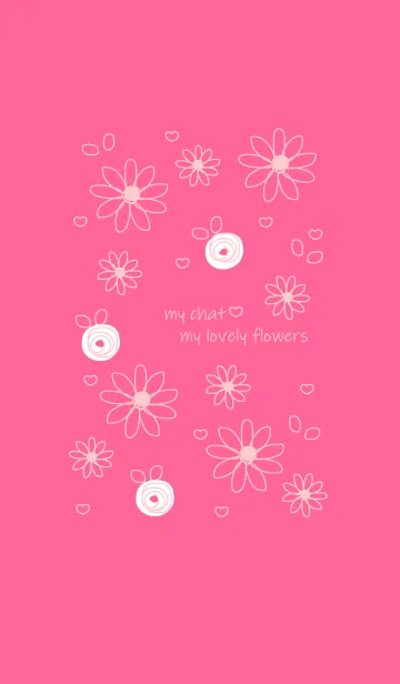 [LINE着せ替え] Light pink flowers drawing version 8の画像1