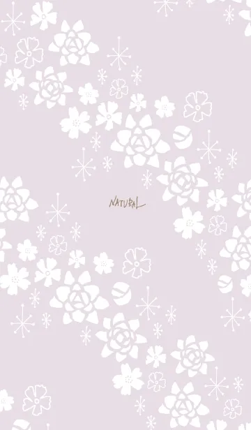 [LINE着せ替え] 花キラキラ 斜め パープル5の画像1