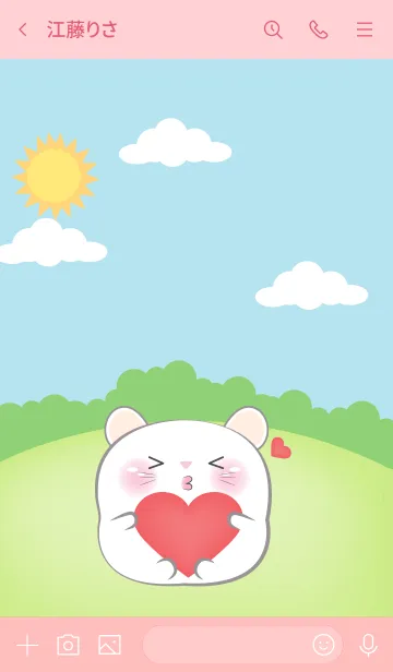 [LINE着せ替え] Chubby White Mouse Theme (JP)の画像3