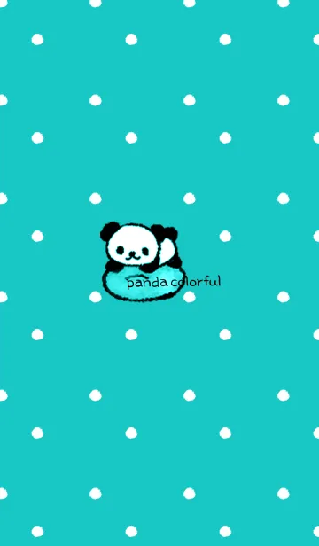 [LINE着せ替え] Panda colorful - turquoise by rororokoの画像1