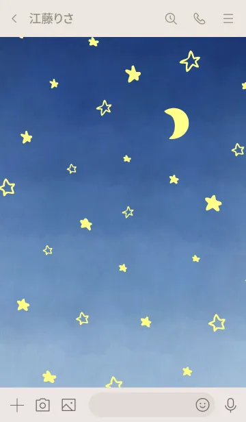 [LINE着せ替え] 三日月と星ときれいなお空17の画像3