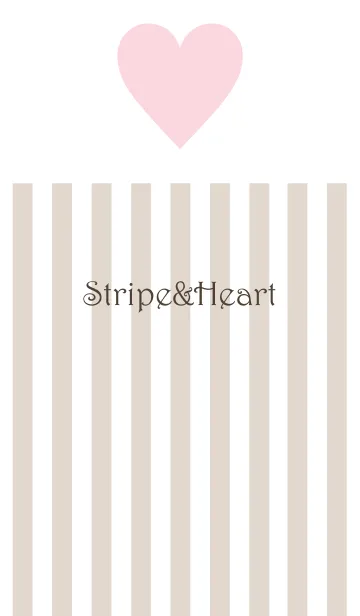 [LINE着せ替え] Light Brown Stripe & Pink Heart 3.の画像1