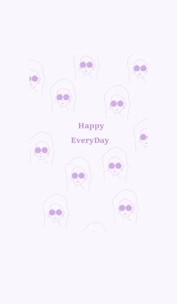 [LINE着せ替え] Happy Everyday (purple)の画像1