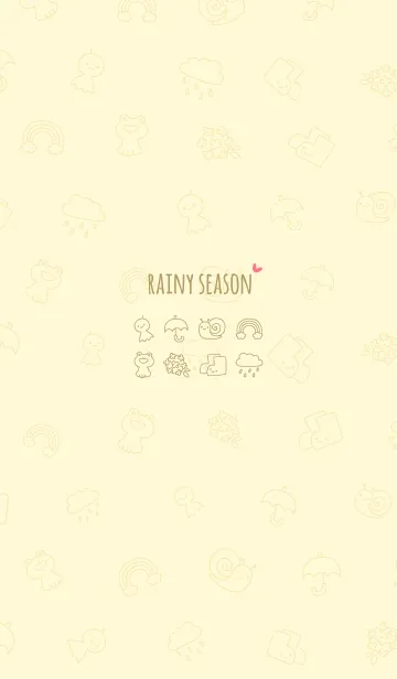 [LINE着せ替え] 大人かわいい雨模様＊イエローの画像1