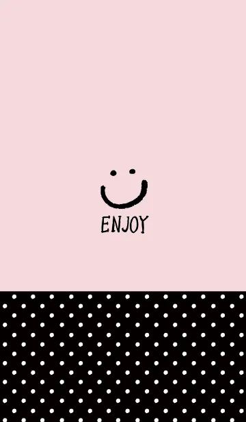 [LINE着せ替え] ピンク黑水玉スマイル4の画像1