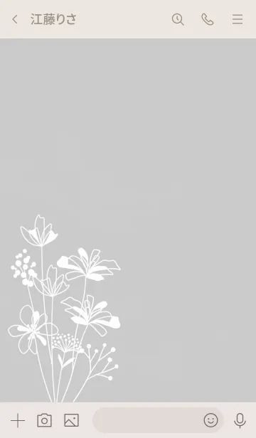 [LINE着せ替え] ナチュラルな花が咲いて・グレージュの画像3