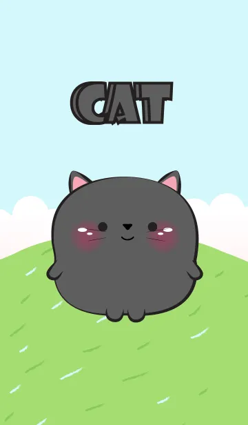 [LINE着せ替え] Cute Chubby Black Cat Theme (JP)の画像1