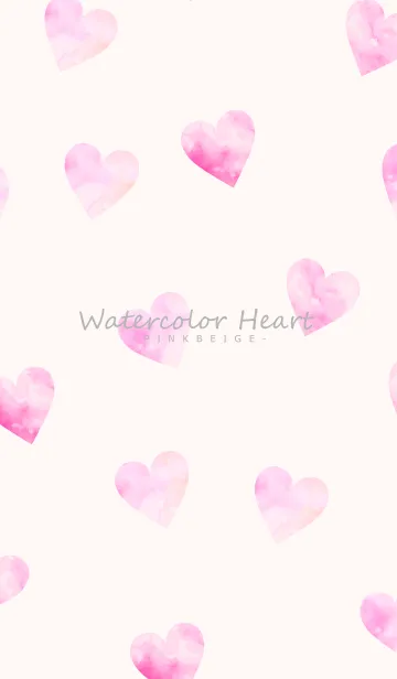 [LINE着せ替え] Watercolor Heart -PINKBEIGE- 43の画像1
