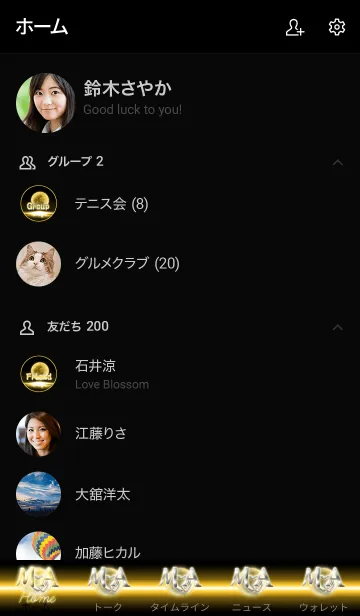 [LINE着せ替え] イニシャル M&A （ゴールドムーン）満月の画像2