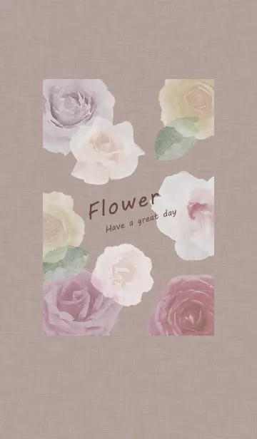 [LINE着せ替え] ～Flower♥ブラウン8～の画像1