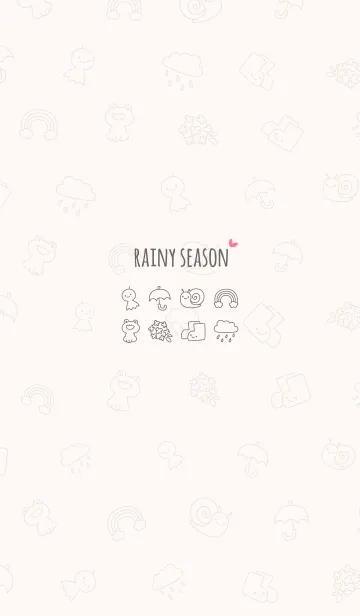 [LINE着せ替え] 大人かわいい雨模様＊ベージュの画像1
