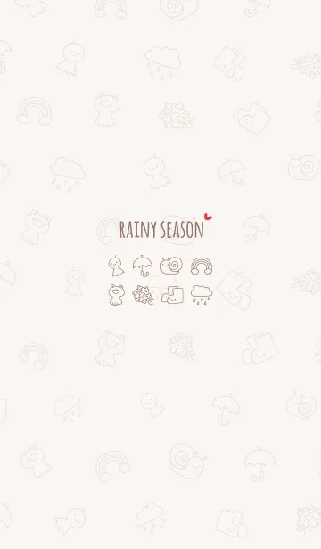 [LINE着せ替え] 大人かわいい雨模様＊くすみベージュの画像1