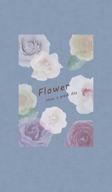 [LINE着せ替え] ～Flower♥ブルー13～の画像1