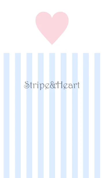 [LINE着せ替え] Light Blue Stripe & Pink Heart 3.の画像1