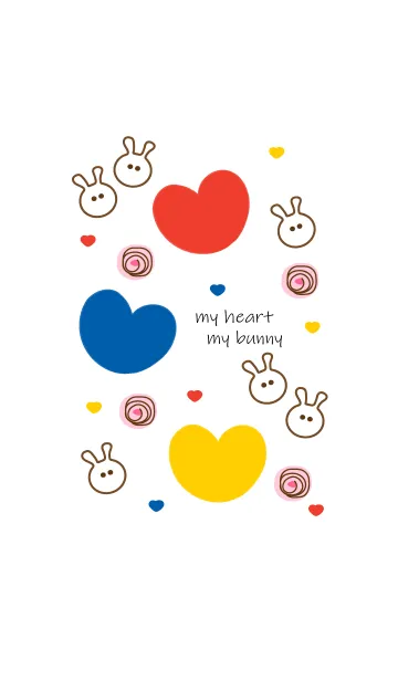 [LINE着せ替え] Bunny & Three color heart 2の画像1
