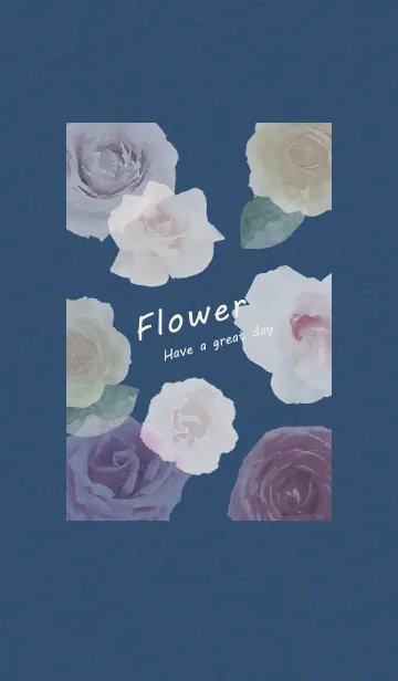 [LINE着せ替え] ～Flower♥ブルー14～の画像1