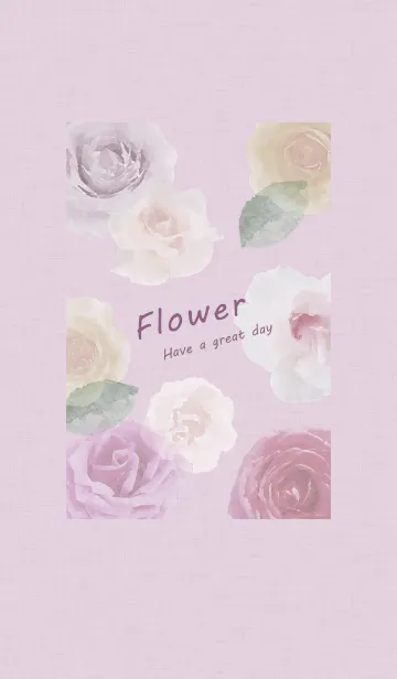 [LINE着せ替え] ～Flower♥パープル21～の画像1