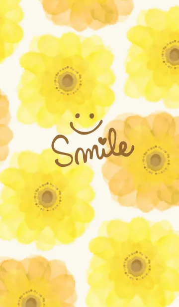 [LINE着せ替え] 水彩黄お花*スマイル11の画像1