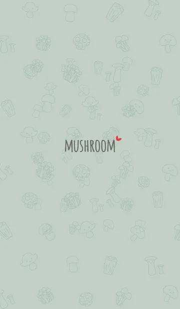 [LINE着せ替え] 大人かわいいきのこ＊くすみグリーンの画像1