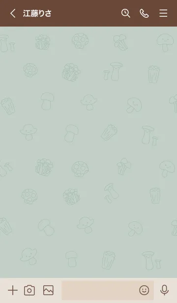 [LINE着せ替え] 大人かわいいきのこ＊くすみグリーンの画像3