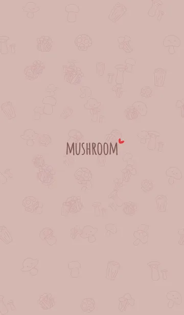 [LINE着せ替え] 大人かわいいきのこ＊くすみピンクの画像1