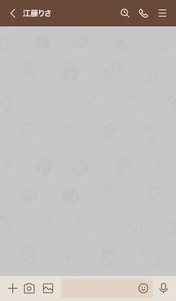 [LINE着せ替え] 大人かわいいきのこ＊くすみグレーの画像3