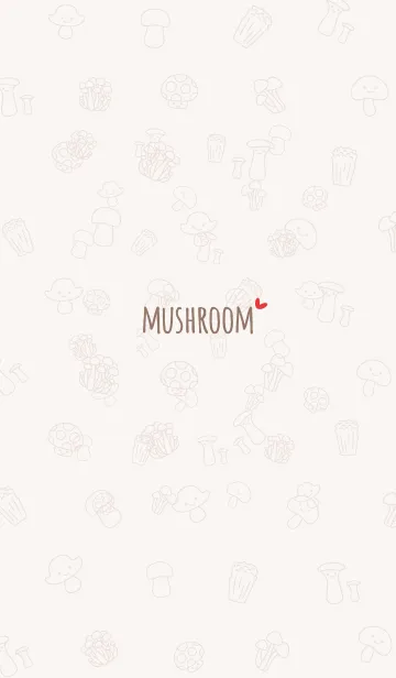[LINE着せ替え] 大人かわいいきのこ＊くすみベージュの画像1