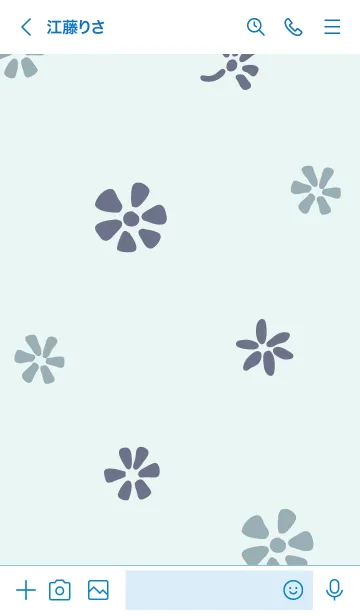 [LINE着せ替え] 小花たくさん ブルーの画像3