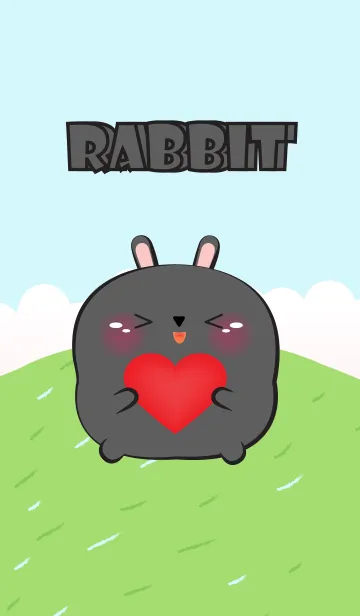 [LINE着せ替え] Cute Chubby Black Rabbit Theme (JP)の画像1